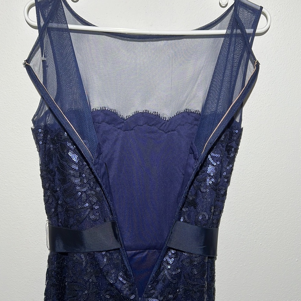 Tadashi Shoji Illusion Yoke Embroidered Sequin Lace Dress - Picture 8 of 12